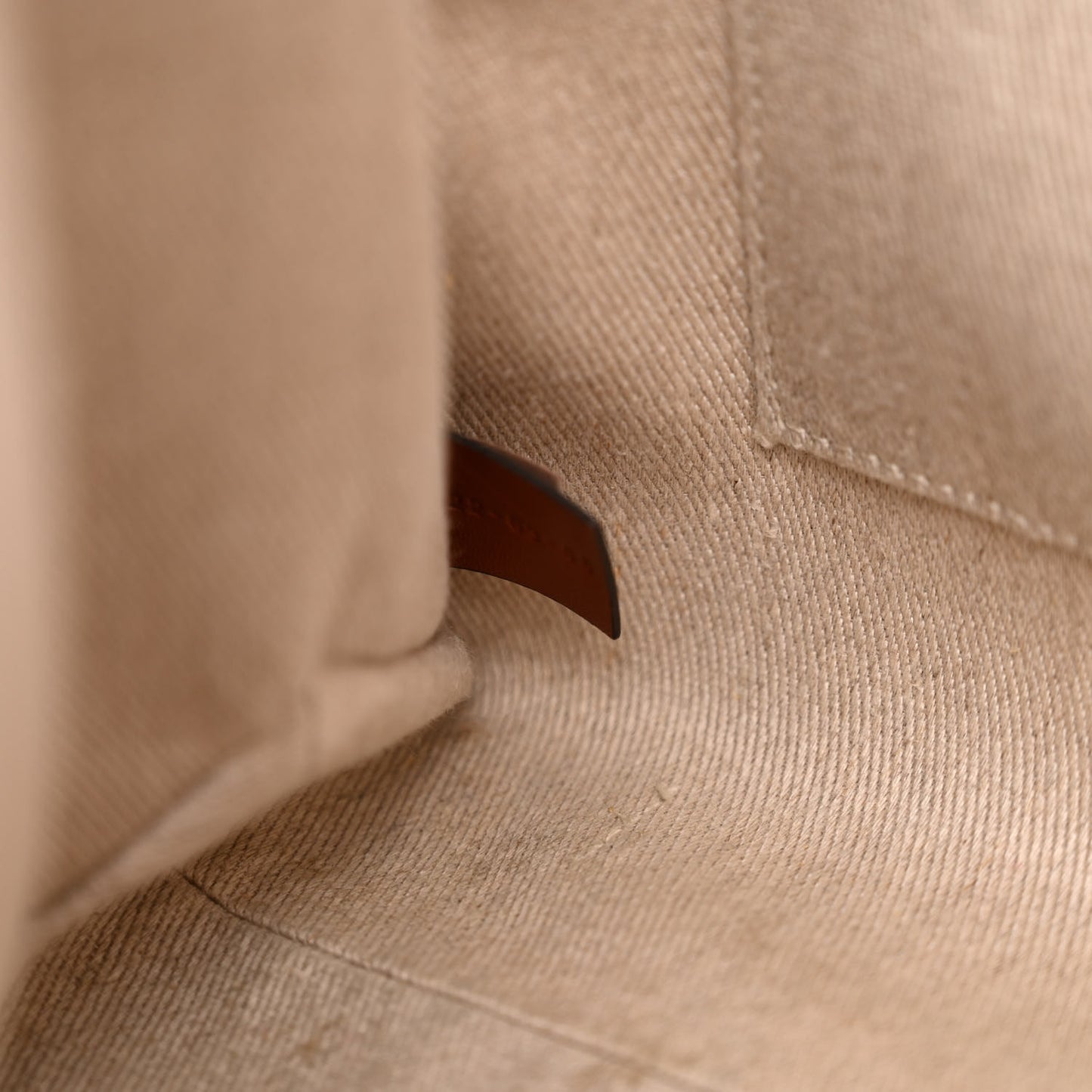 Linen Calfskin Medium Woody Ribbon Tote White Brown