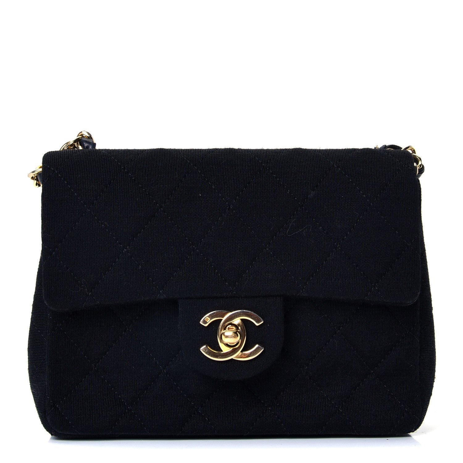 Chanel Jersey Quilted Mini Square Flap Black 1 of 4