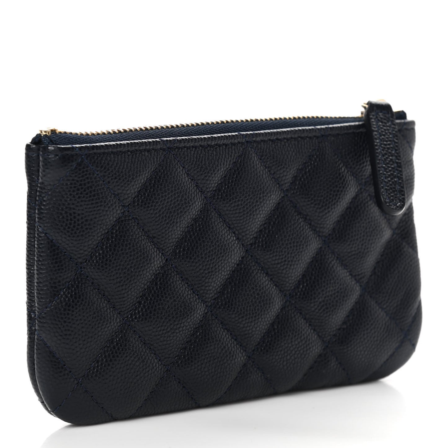 Caviar Quilted Small Cosmetic Case Navy