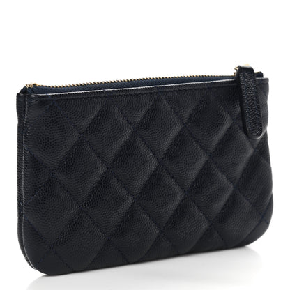 Chanel Caviar Quilted Small Cosmetic Case Navy 3 of 7