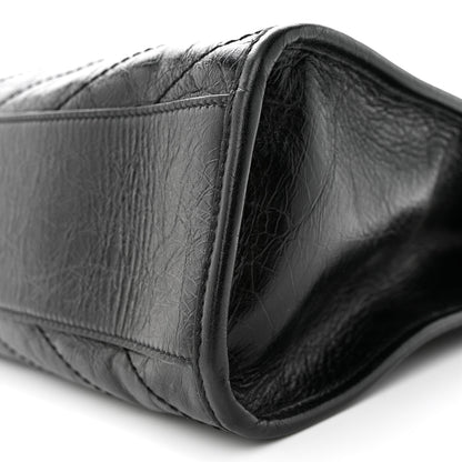Saint Laurent Crinkled Calfskin Matelasse Monogram Medium Niki Shopper Tote Black 10 of 14