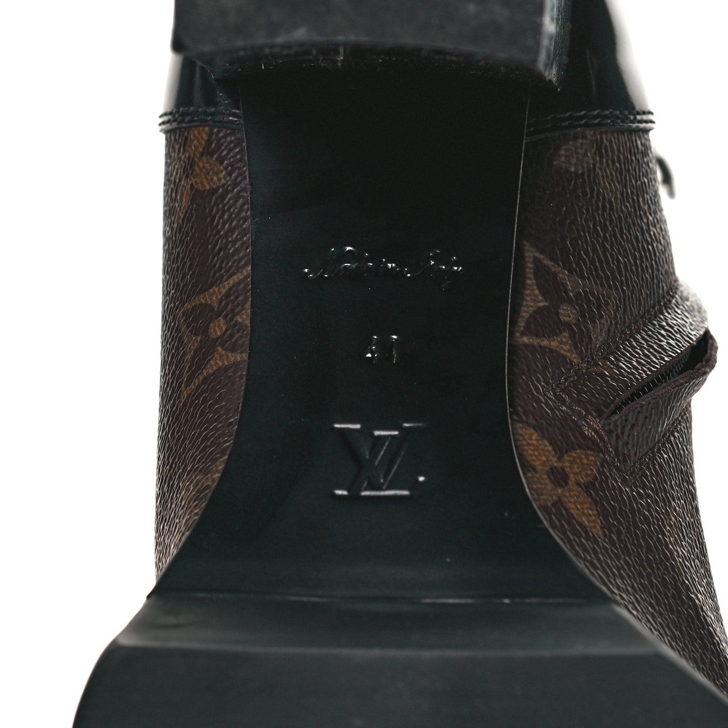 Patent Calfskin Monogram Star Trail Ankle Boots 41 Black
