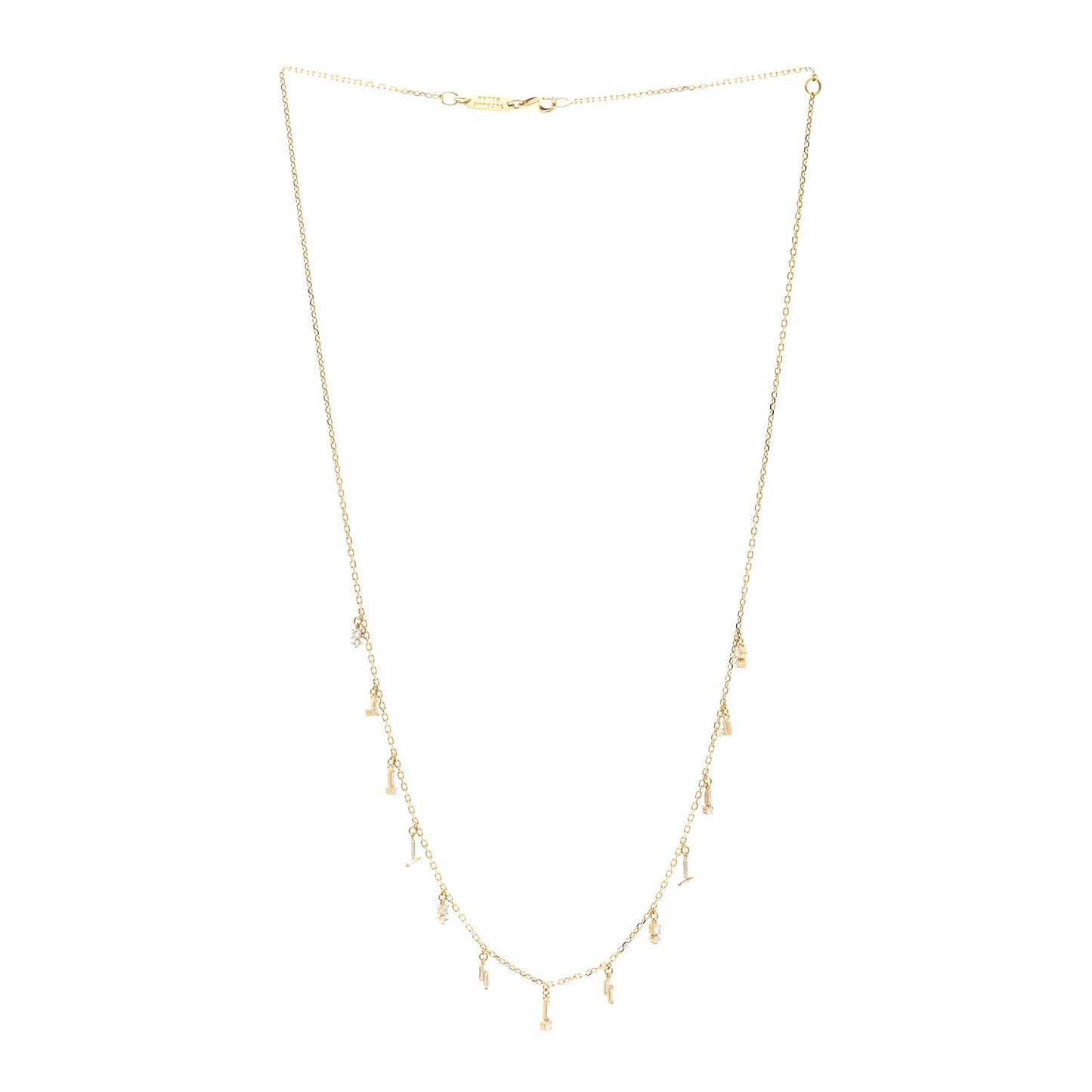18K Yellow Gold Diamond Classic Drop Necklace