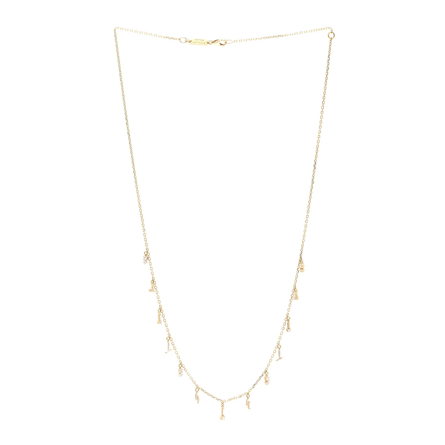 Suzanne Kalan 18K Yellow Gold Diamond Classic Drop Necklace 3 of 4
