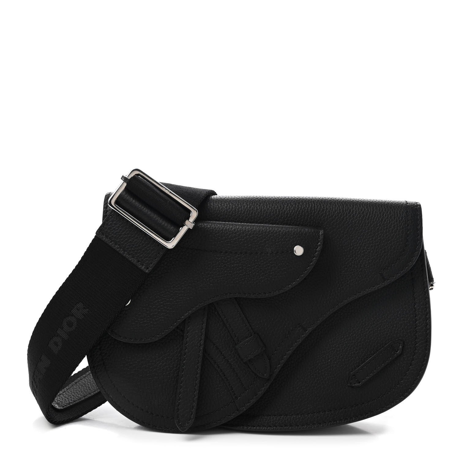 Christian Dior Grained Calfskin Saddle Messenger Bag Black 1 of 11