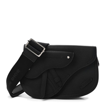 Christian Dior Grained Calfskin Saddle Messenger Bag Black 1 of 11