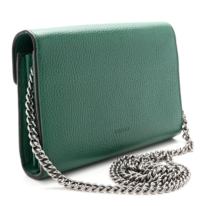Gucci Calfskin Mini Dionysus Chain Wallet Emerald 3 of 10