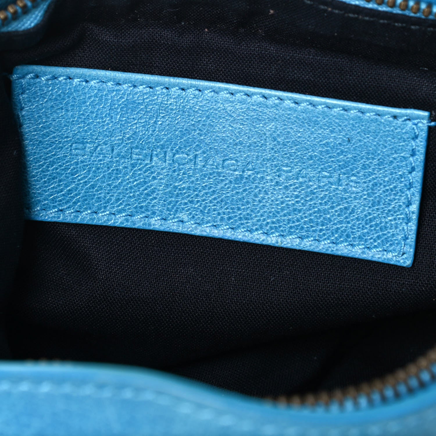 Balenciaga Chevre Classic Hardware Porte Toilette Makeup Clutch Turquoise 6 of 9