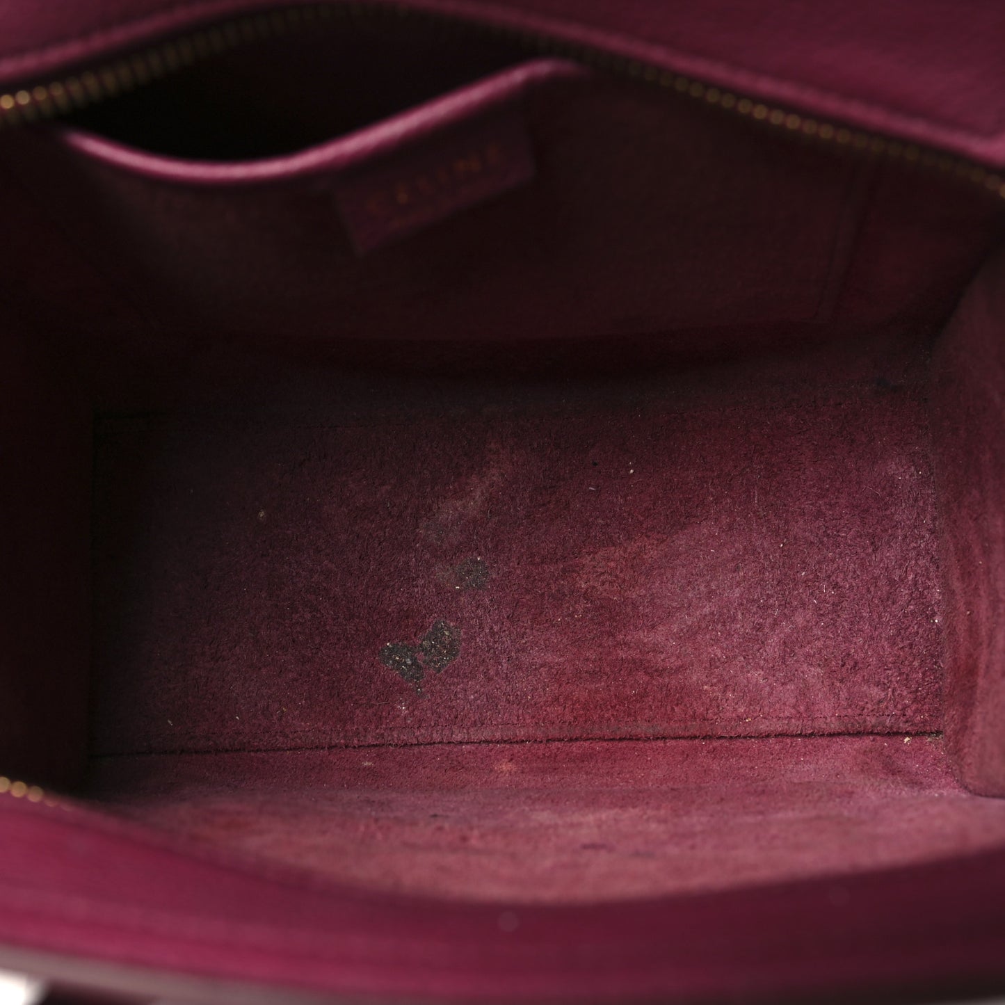 Drummed Calfskin Nano Luggage Plum