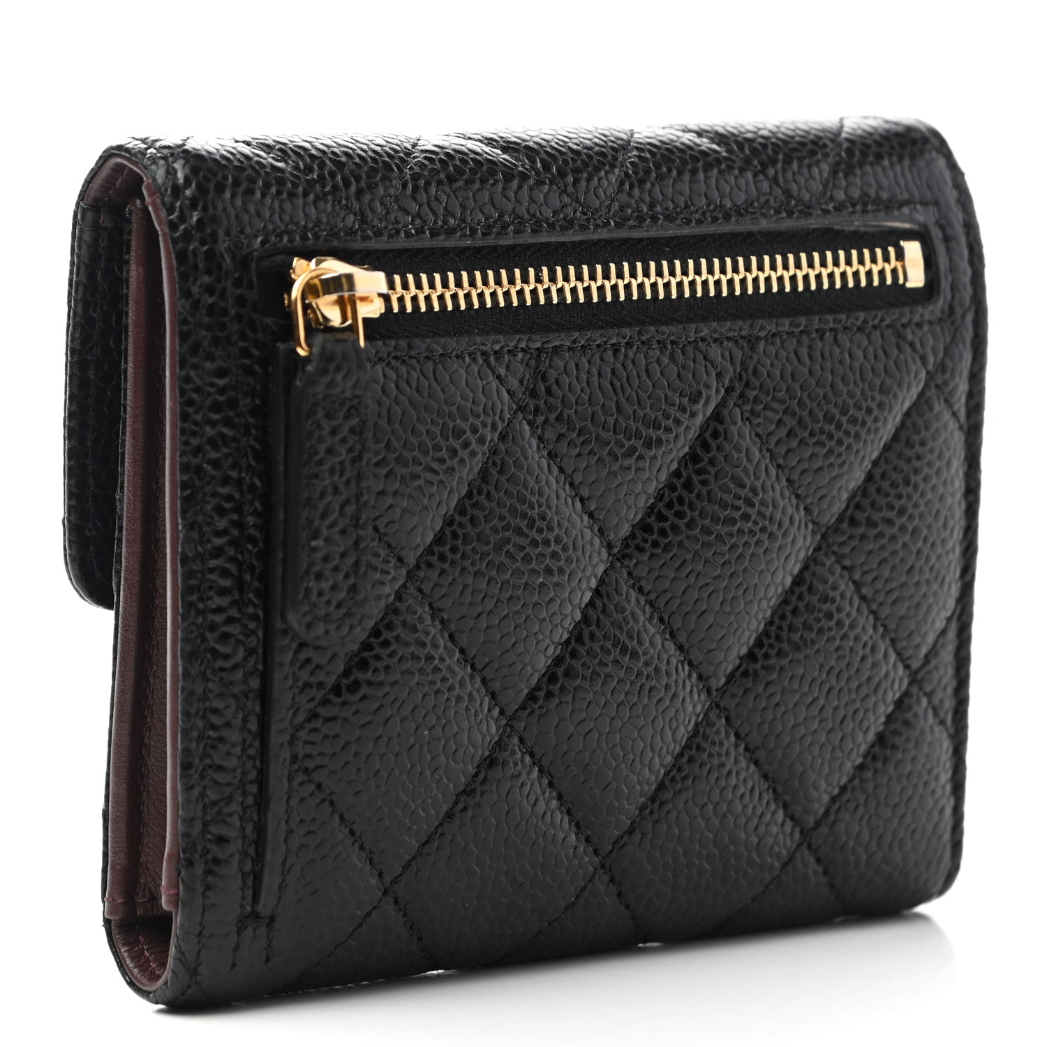 Chanel Caviar Quilted Compact Flap Wallet Black 3 of 8