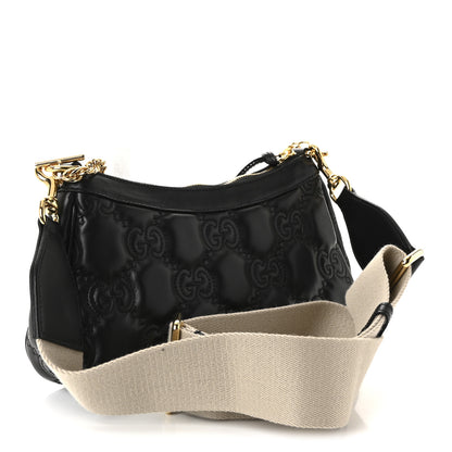 Gucci Calfskin GG Matelasse Chain Handbag Black Natural 3 of 9