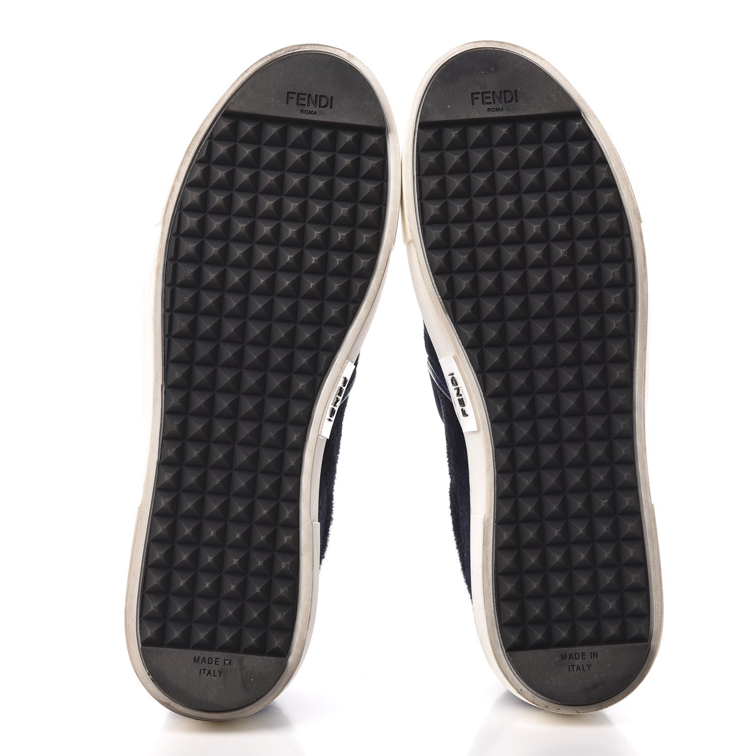Fendi Cavallino VItello Monster Eyes Slip On Sneakers 39 Blue 5 of 8