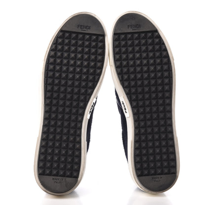Fendi Cavallino VItello Monster Eyes Slip On Sneakers 39 Blue 5 of 8