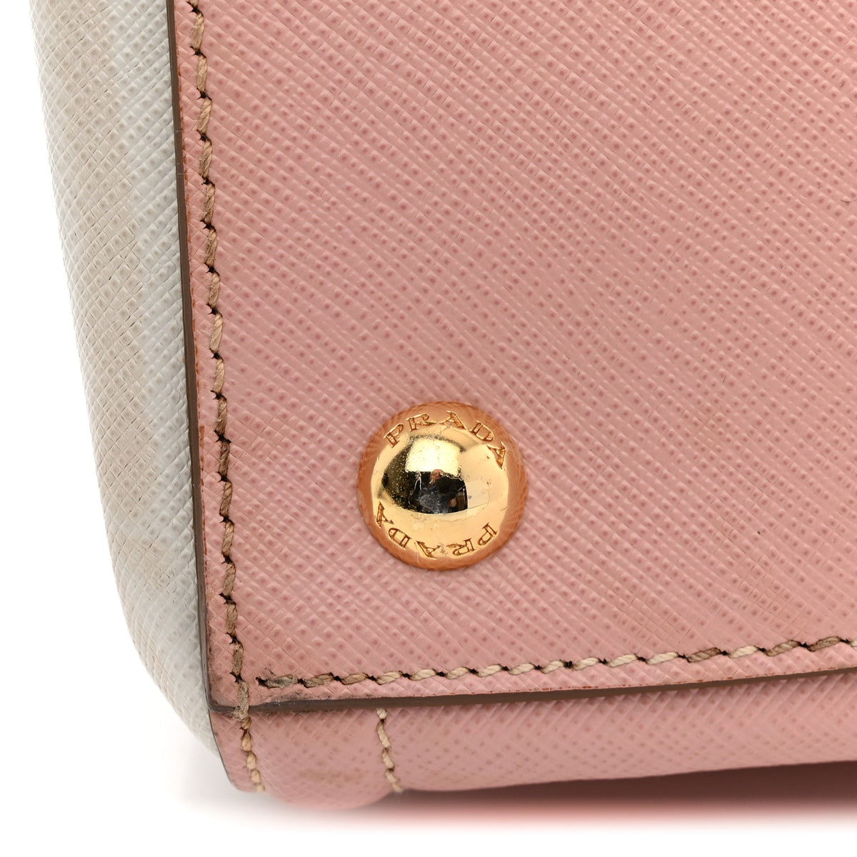 Prada Saffiano Lux Medium Bi-Color Tote Orchidea Talco 12 of 12