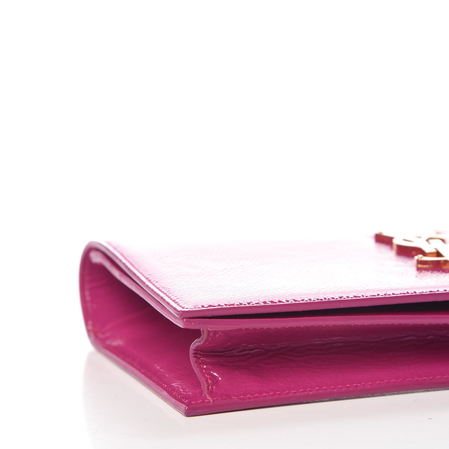 Textured Patent Classic Monogram Kate Clutch Electric Pink