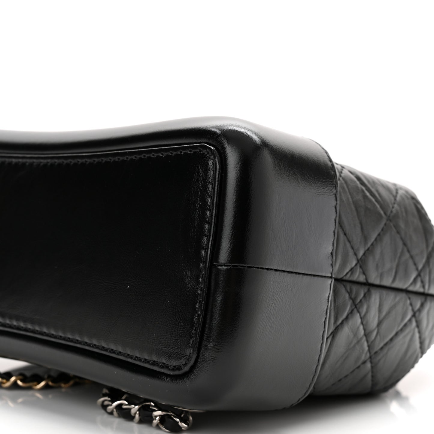 Aged Calfskin Quilted Small Gabrielle Backpack Black