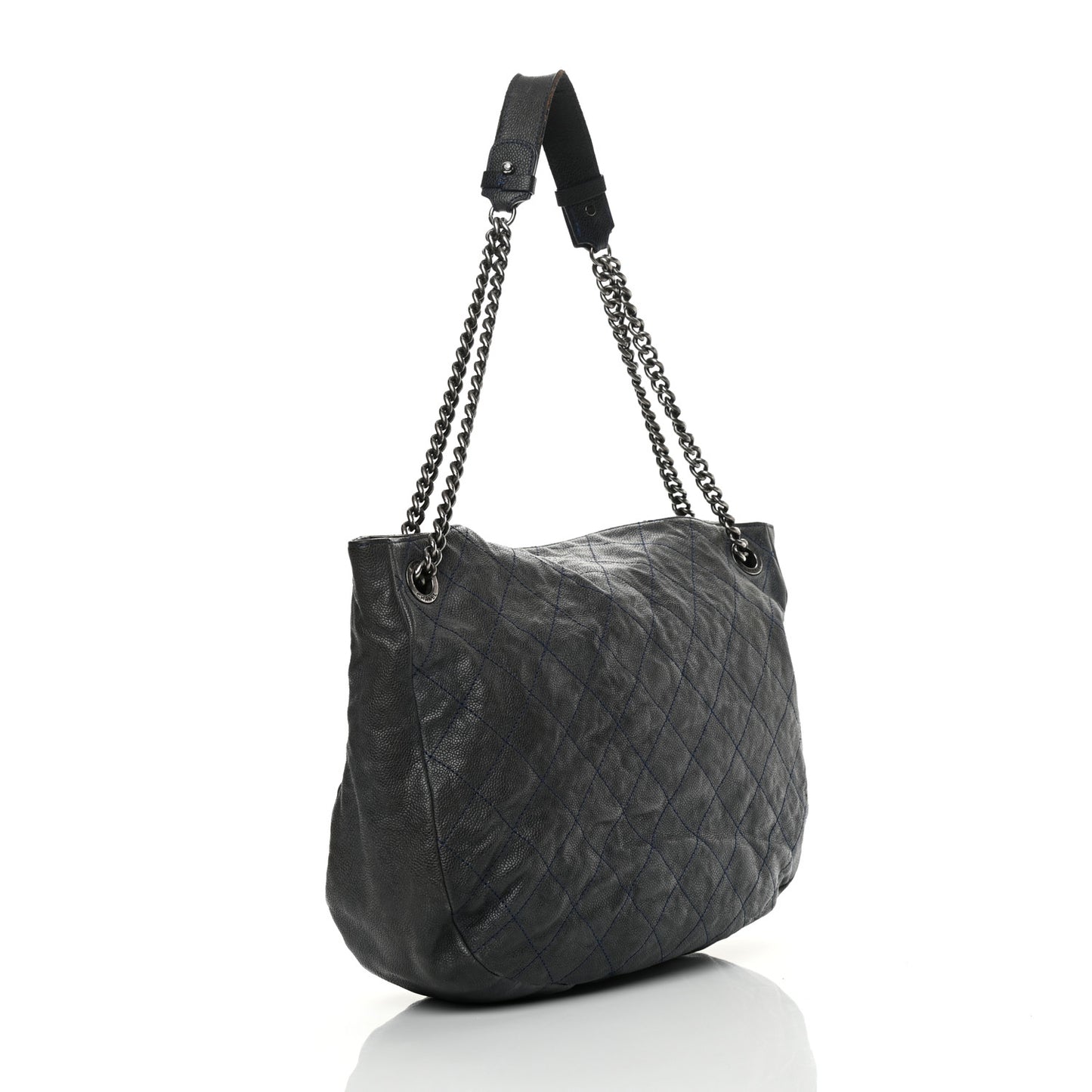 Caviar Quilted Simply CC Hobo Dark Blue