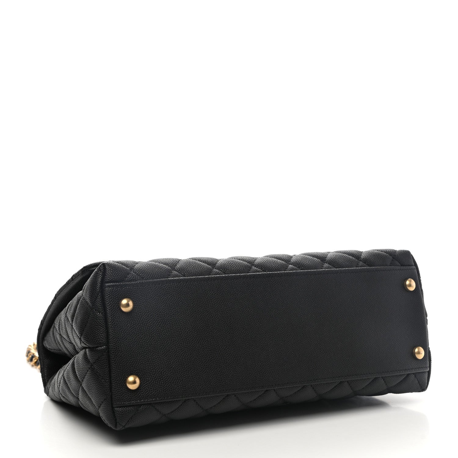 Chanel Caviar Lizard Embossed Quilted Small Coco Handle Flap Black 3 of 9
