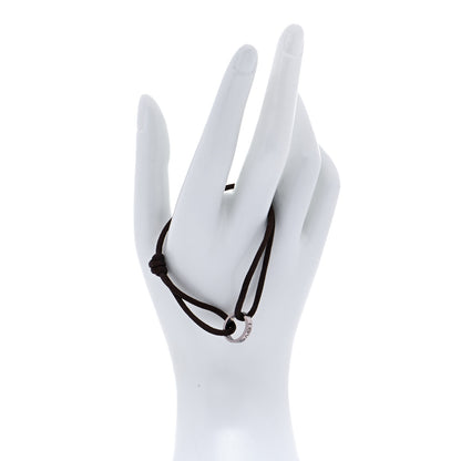 Cartier 18K White Gold Charity LOVE Adjustable Cord Bracelet Brown 2 of 5