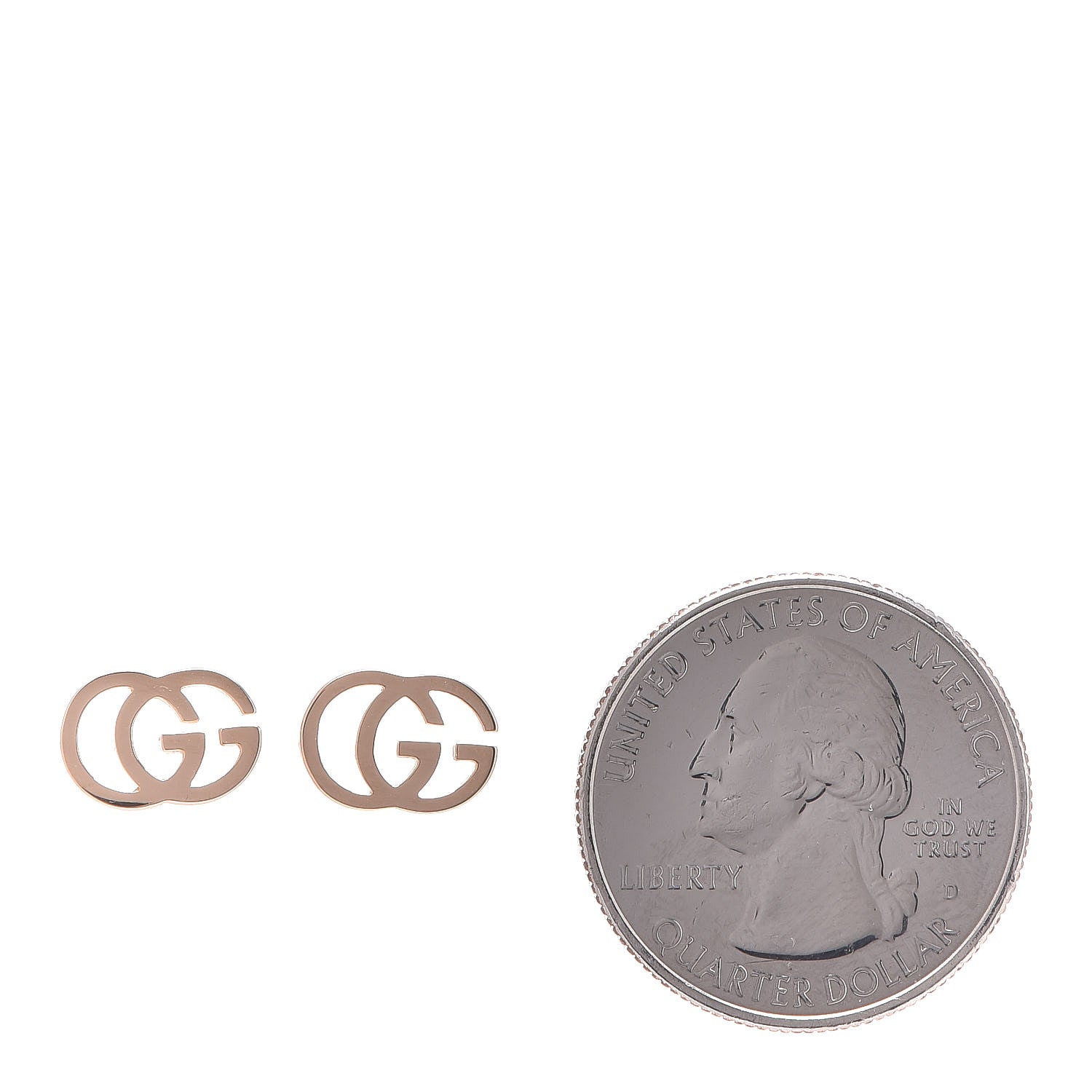 Gucci 18K Rose Gold GG Tissue Stud Earrings 2 of 8