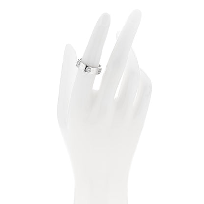 Cartier 18K White Gold 3 Diamond 5.5mm LOVE Ring 53 6.5 2 of 5