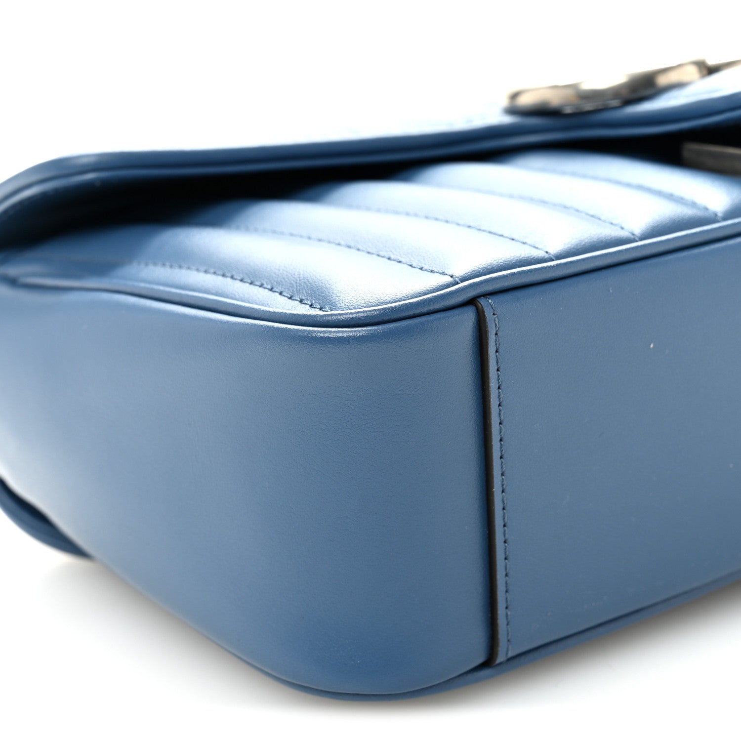 Gucci Calfskin Matelasse Aria Small GG Marmont Shoulder Bag  Clear Blue 9 of 10