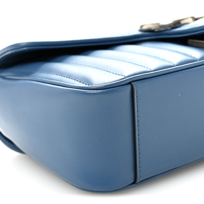 Gucci Calfskin Matelasse Aria Small GG Marmont Shoulder Bag  Clear Blue 9 of 10