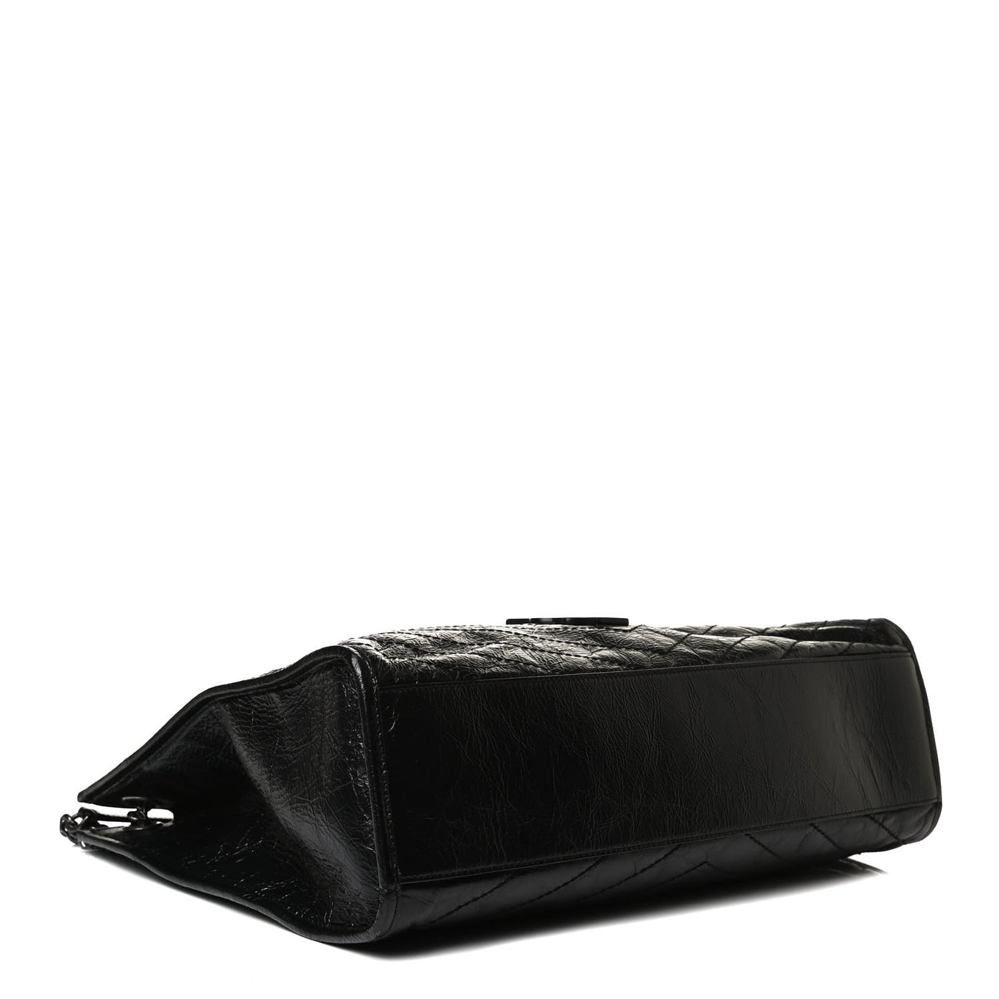 Crinkled Calfskin Matelasse Monogram Niki Shoulder Bag Black