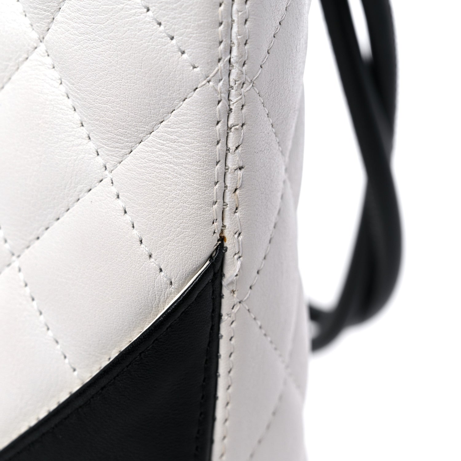 Chanel Calfskin Quilted Medium Cambon Tote White Black 17 of 18