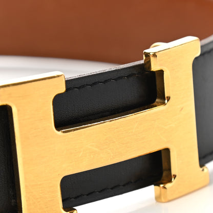 Hermes Box Chamonix 32mm H Belt 75 Black Gold 6 of 9