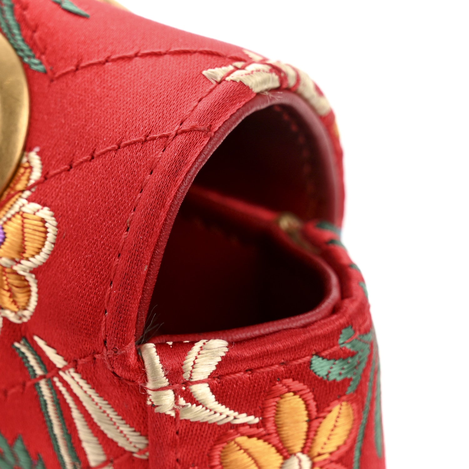 Gucci Jacquard Matelasse Floral Medium GG Marmont Shoulder Bag Red 15 of 15