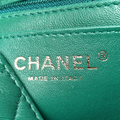 Chanel Lambskin Quilted Mini Square Flap Green 5 of 11