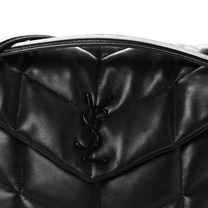 Saint Laurent Lambskin Quilted Monogram Monochrome Medium Loulou Puffer Chain Satchel Black 8 of 10