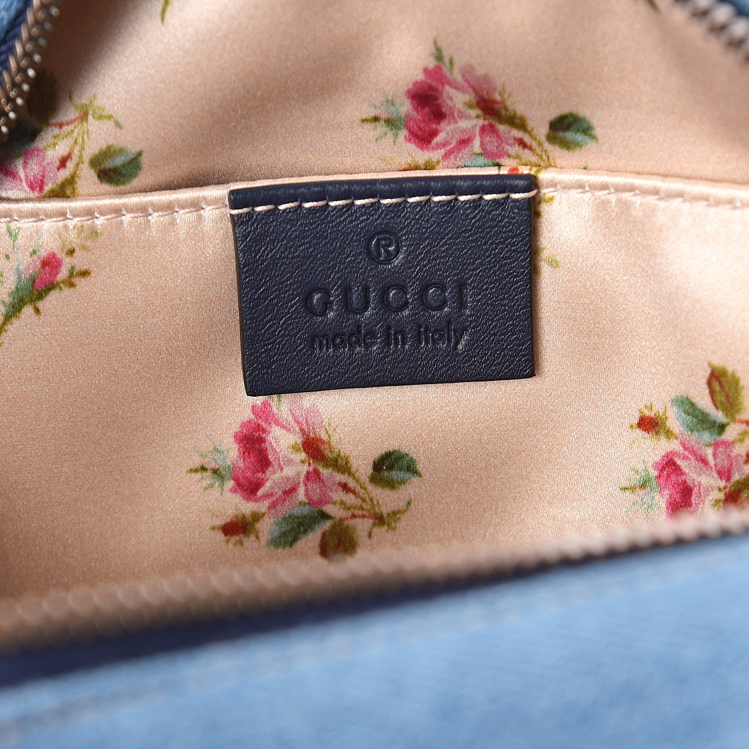 Gucci Denim Matelasse Small Pearly GG Marmont Chain Shoulder Bag Blue 6 of 9