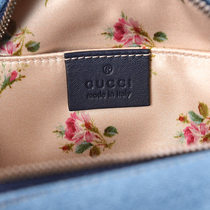 Gucci Denim Matelasse Small Pearly GG Marmont Chain Shoulder Bag Blue 6 of 9