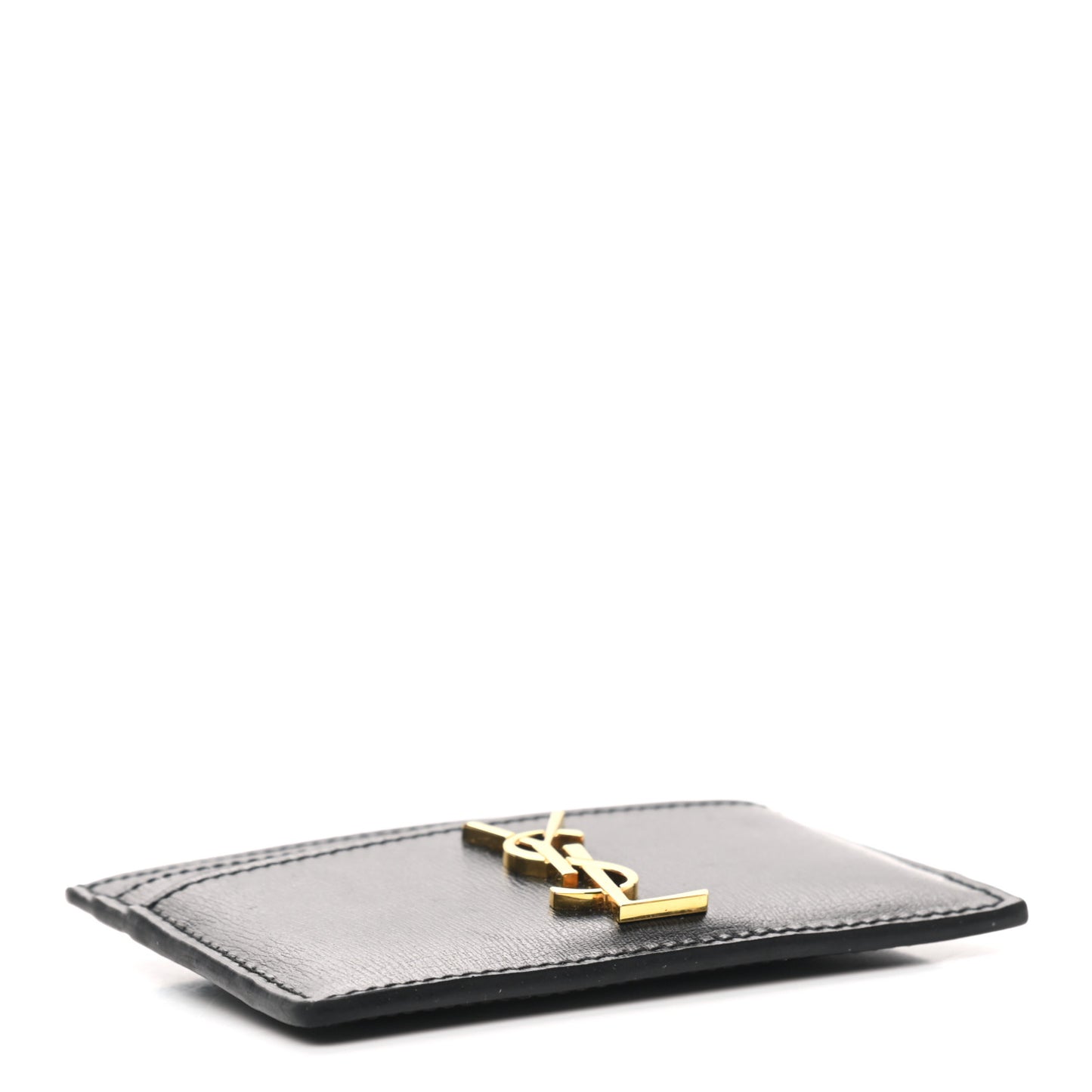 Calfskin Monogram Credit Card Case Black