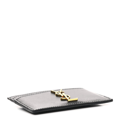 Saint Laurent Calfskin Monogram Credit Card Case Black 4 of 5