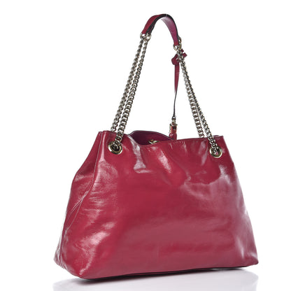 Gucci Vernice Naplack Medium Soho Chain Shoulder Bag Bright Bouganville 3 of 15