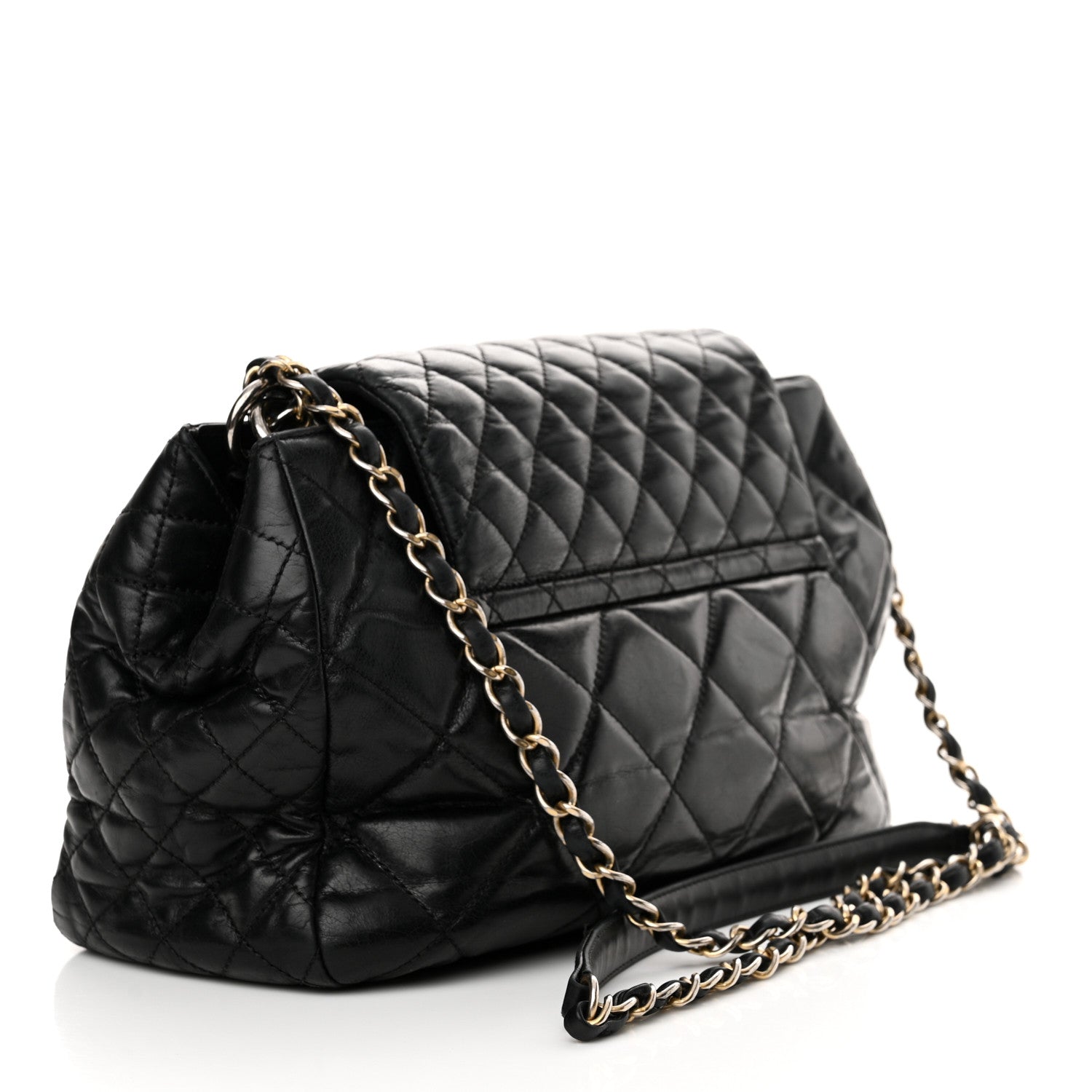 Chanel Glazed Calfskin Quilted Medium Daily Walk Flap Black 3 of 16