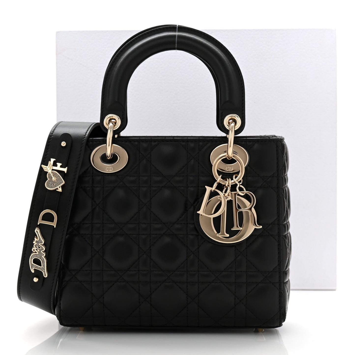 Lambskin Cannage Small My ABCDior Lady Dior Black