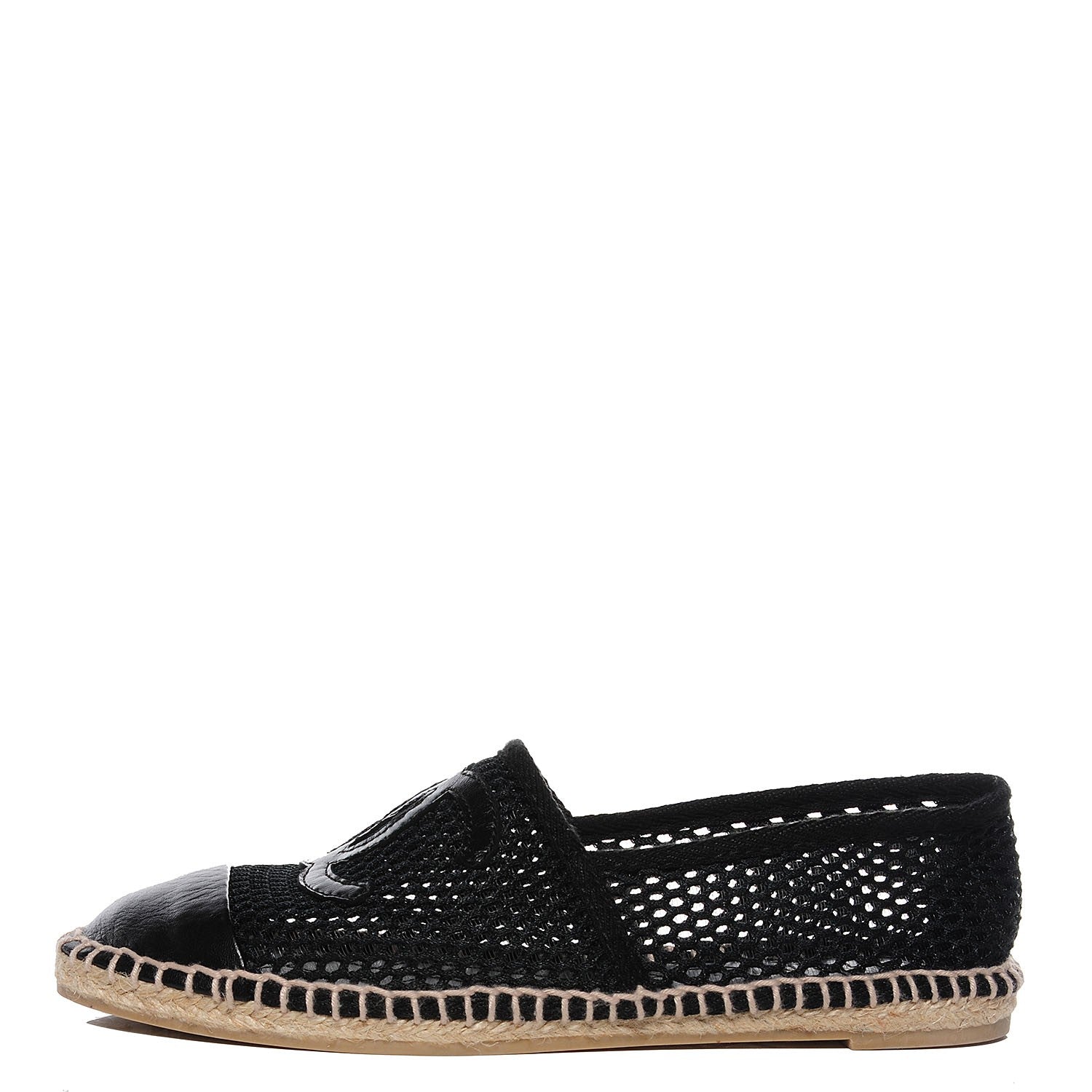 Chanel Mesh Lambskin Espadrilles 37 Black 1 of 7