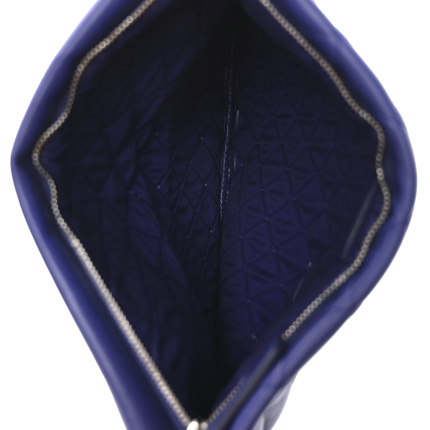 Chanel Lambskin Quilted CC Beauty Clutch Blue 5 of 8