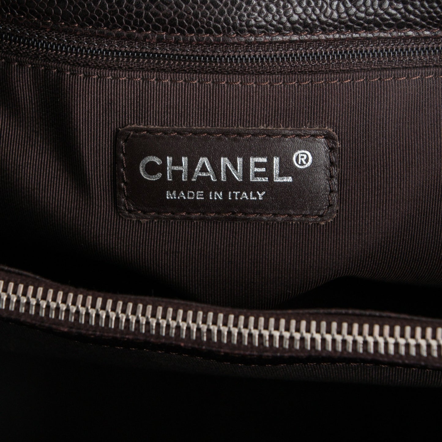 Caviar Quilted Grand Shopping Tote GST Dark Brown