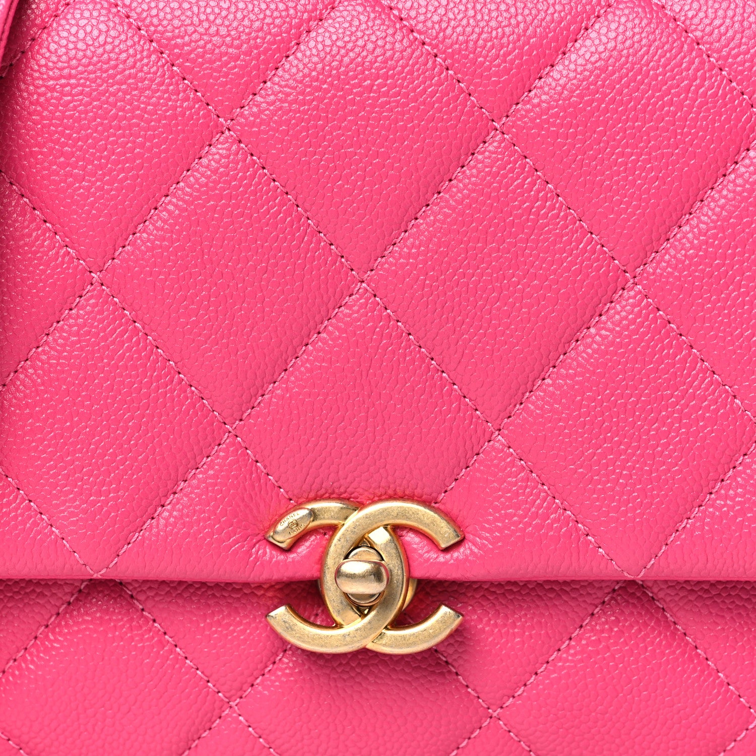 Chanel Shiny Caviar Quilted Small Chain Melody Flap Dark Pink 8 of 10