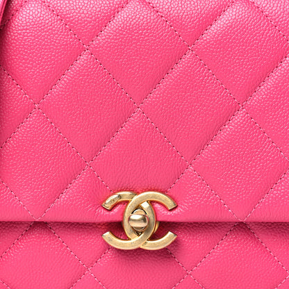 Chanel Shiny Caviar Quilted Small Chain Melody Flap Dark Pink 8 of 10