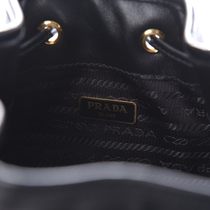Prada Soft Calf Saffiano Mini Bucket Crossbody Bag Black 8 of 9