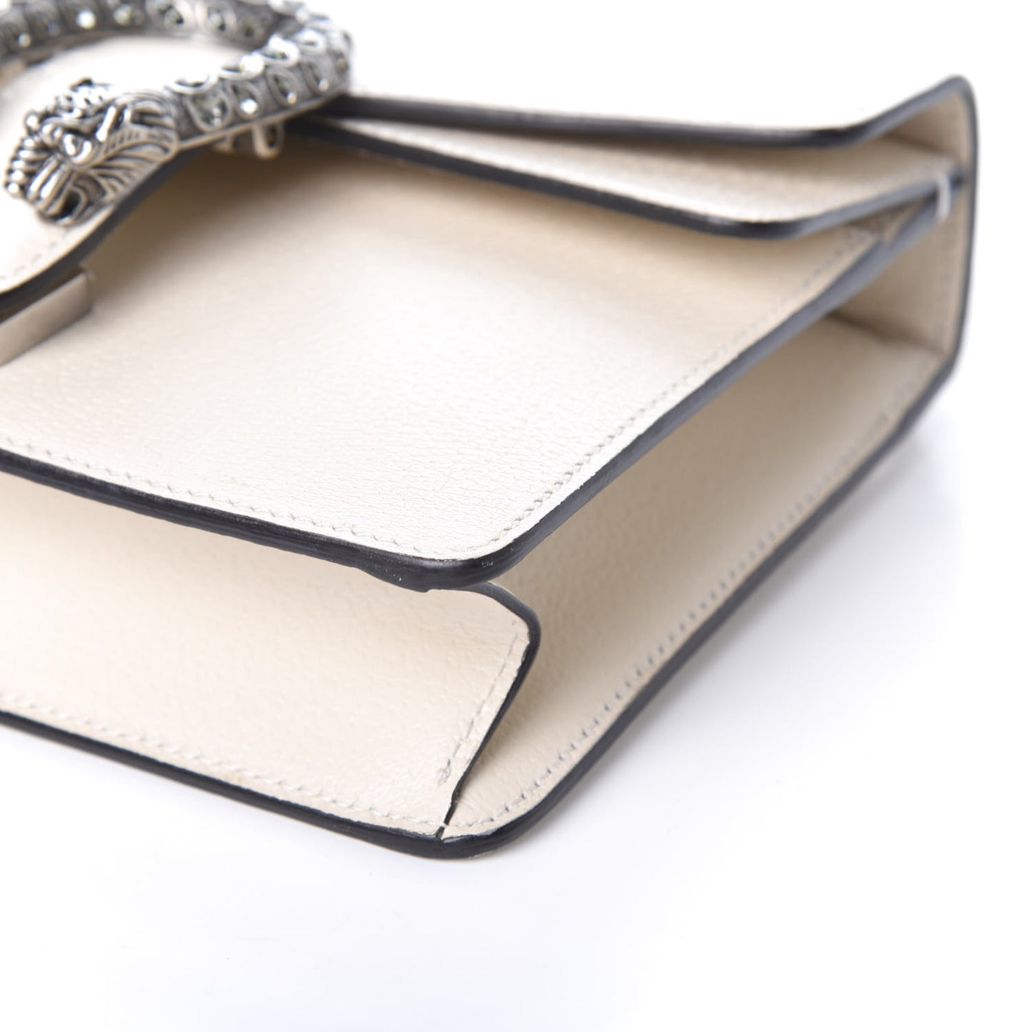 Textured Calfskin Crystal Mini Dionysus Shoulder Bag Mystic White