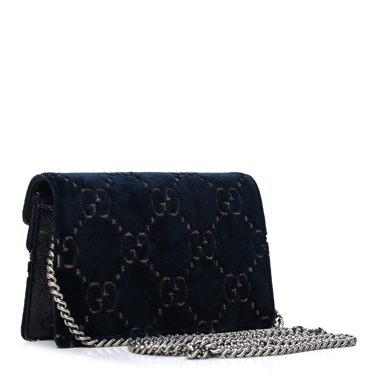 Velvet GG Monogram Super Mini Dionysus Shoulder Bag Blue Beige Black