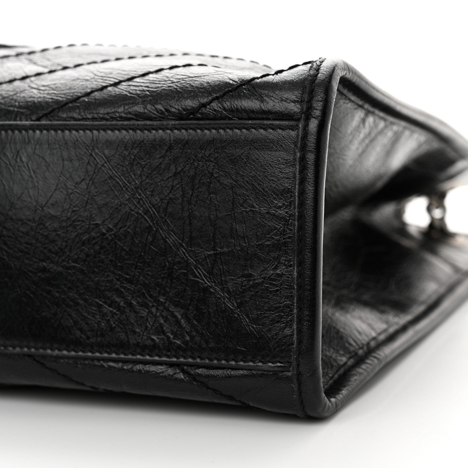 Saint Laurent Crinkled Calfskin Matelasse Monogram Medium Niki Shopper Tote Black 10 of 12