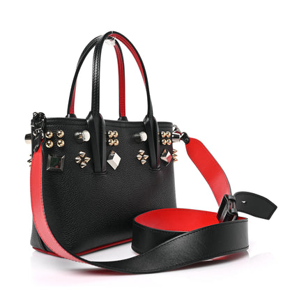 Christian Louboutin Calfskin Empire Spike Studded Mini East West Cabata Tote Black 3 of 9